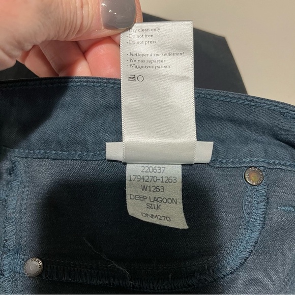 Paige Verdugo Skinny Jeans Deep Lagoon Silk Blue Coated Size 32 - Picture 10 of 10